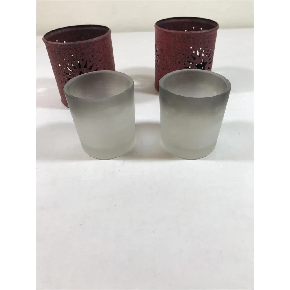 Partylite Early American Look Candle Holders Set Red - Picture 3 of 8